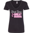 thumbnail image 3 of Inktastic First Time Great Grandma in White Women's V-Neck T-Shirt, 3 of 5