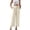 White, variant on HXWCHs High Waist Straight Leg Cropped Trousers with Scalloped Hem Comfortable Elastic Waistband Linen Blend Fabric Casual Pants for Women XL Green