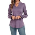 thumbnail image 2 of Anyjoin Women's Ruffle Puff Long Sleeve Tunic Tops Casual V-Neck Sweatshirts, 2 of 6