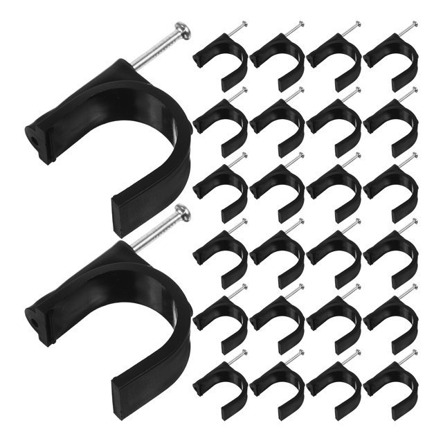 unbranded 100Ud Sujeción Para Tuberías Clamp Con Clavos De Resistente Negro