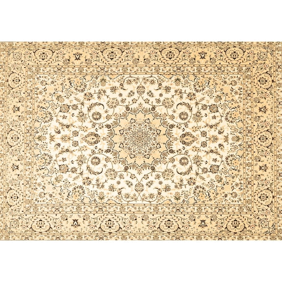 Ahgly Company Indoor Rectangle Medallion Brown Traditional Area Rugs, 6' x 9'