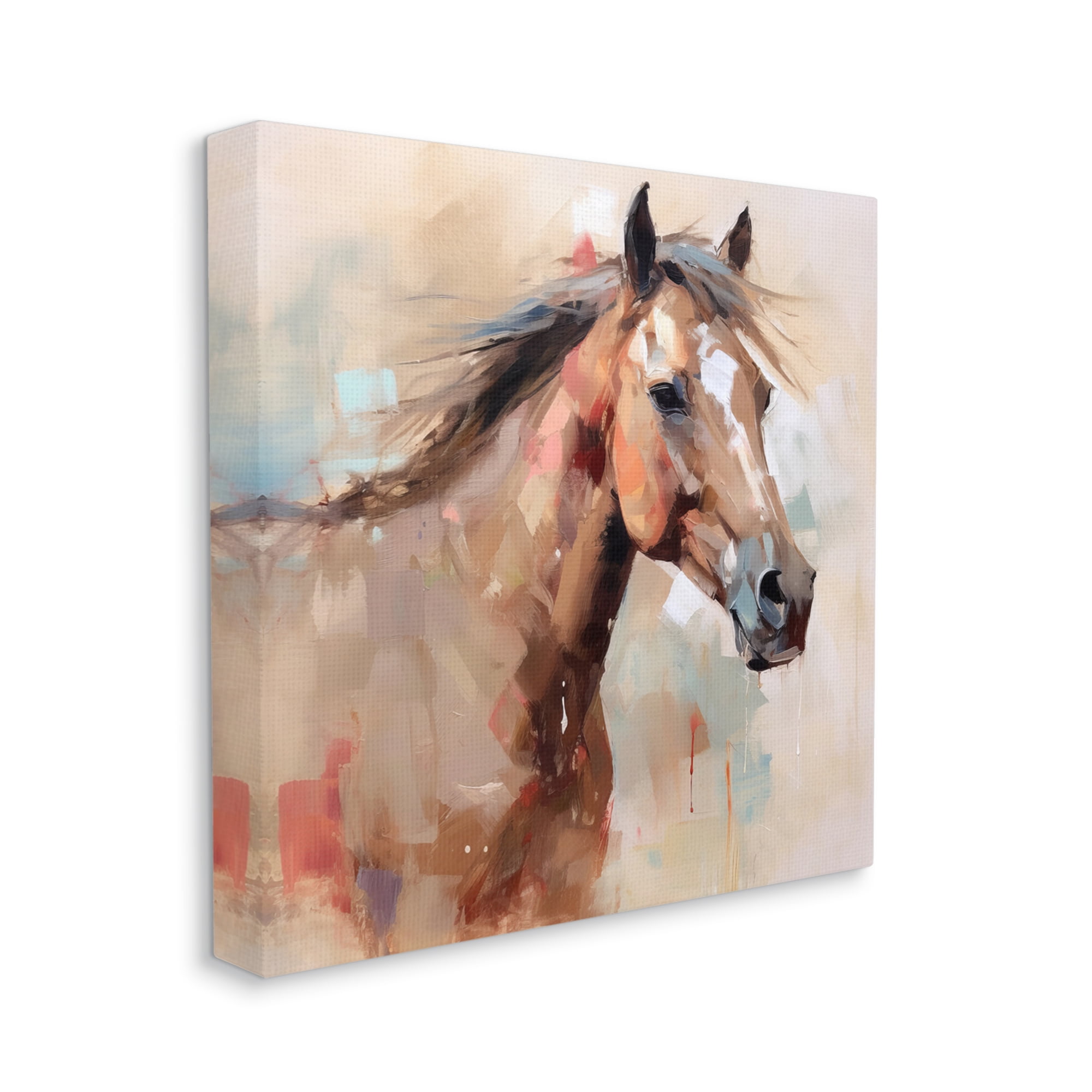 Stupell Industries Modern Horse Painting Animals & Insects Painting Gallery Wrapped Canvas Art Print Wall Art, 30 x 30