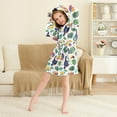 thumbnail image 3 of FORMRS Niños Bathrobe Unisex Hooded Robe Soft Plush Pajamas Sleepwear, Size 10-12T, Vibrant Toucans Pattern, 3 of 7
