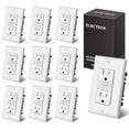 thumbnail image 1 of ELECTECK 10 Pack GFCI Outlets 15 Amp, Tamper Resistant (TR), Ultra Slim GFI Receptacles with LED Indicator, Ground Fault Circuit Interrupter, Decor Wallplate Include, 1 of 7