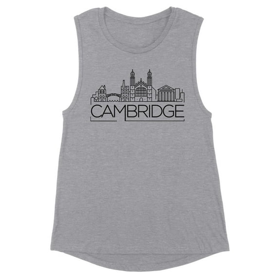 Skyline Cambridge England Women's Muscle Tank X-Large Heather Grey