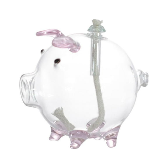 Lámpara de aceite de vidrio con forma de cerdo de dibujos animados, lámpara de aceite de cámara, lámpara de aceite, lámpara de aceite líquido Rosa