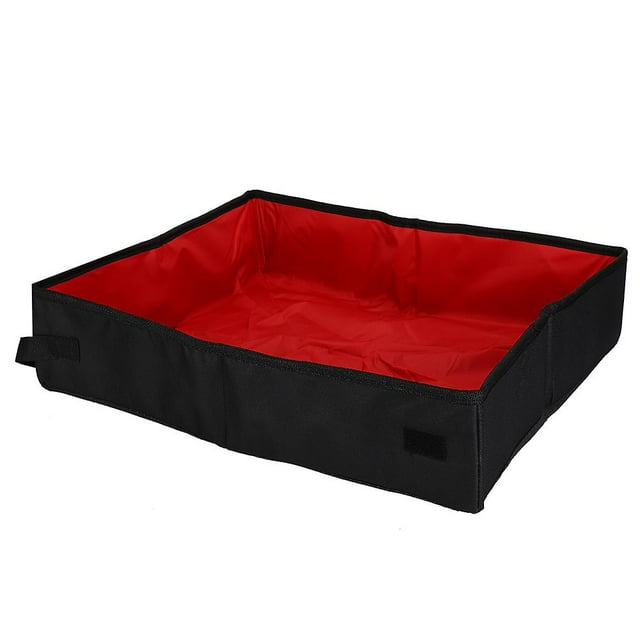 Semi Closed\nFolding Cat Litter Box Portable Home Outdoor Travel Camping Toilet Soft Pet\nAccessories(Red L)