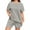 Grey, variant on Womens 2 Pieces Loungewear Knit Sets Short Sleeved Casual Tops & Elastic Waist Shorts Pants Sport Wear