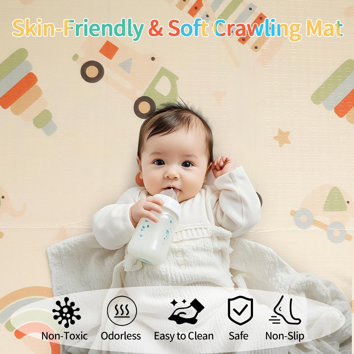 Extra Large Baby Playmats,0.8 Inch Waterproof Playroom Rug,79 x 71 Playpen Mat | Outdoor Play Padded for Backyard,Folding Kids Tummy Time Thick Soft Floormats Cushioned Toddler Playmat
