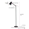 thumbnail image 6 of Mainstays 64” Industrial Adjustable Black Matte Metal Architect Floor Lamp with Black Shades, 6 of 6