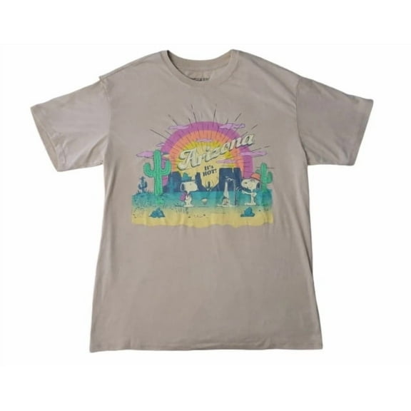 Snoopy Women's Arizona Retro Mineral Wash Graphic Short Sleeve Tee - Small