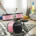 thumbnail image 2 of Gammon 3-Piece Junior Drum Set - Pink, Starter Drum Kit with Throne, Cymbal, and Drumsticks, 2 of 7