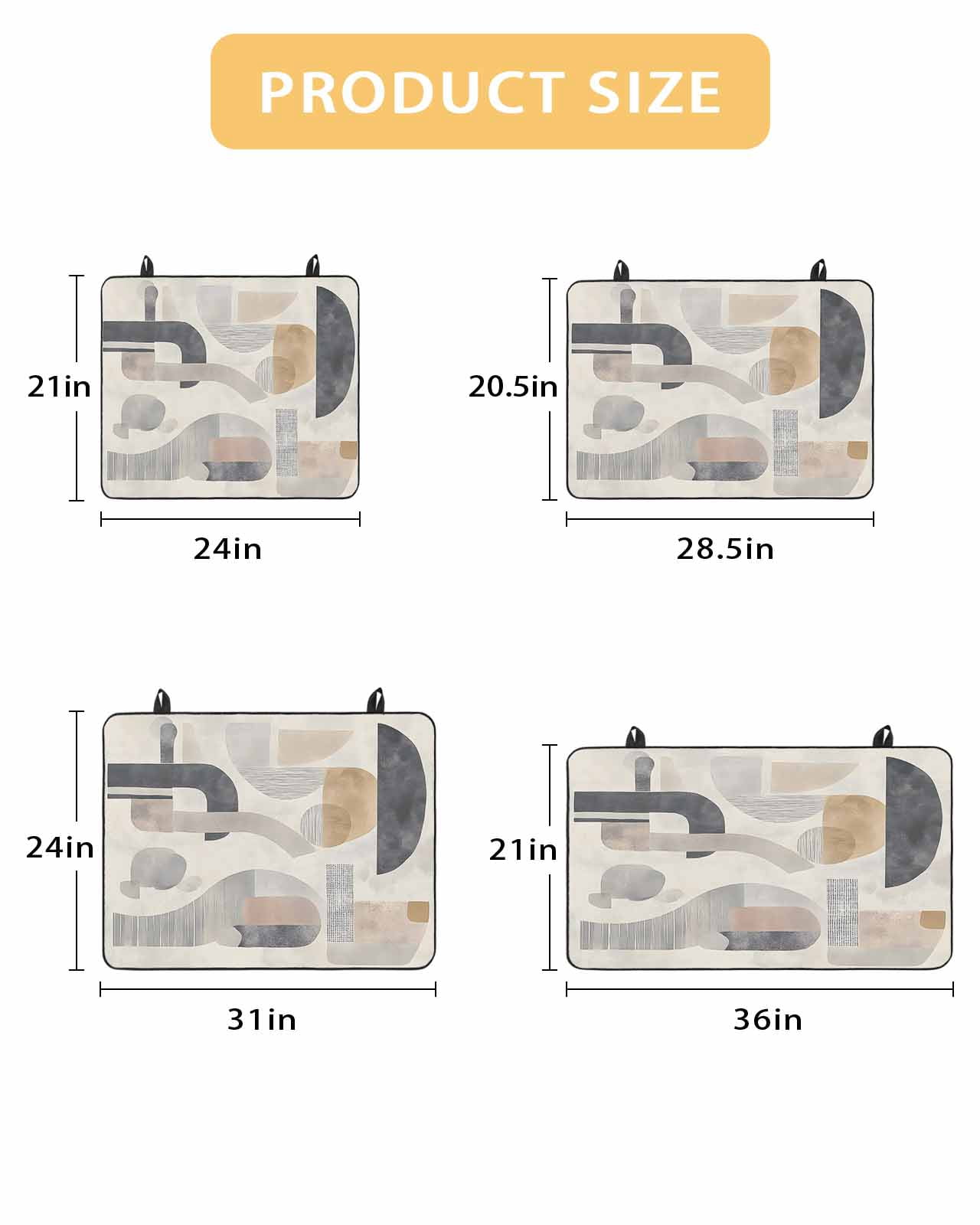 nqOlkjepod Large Induction Cooktop Protector Mat 36"x21", Grey Brown Boho Stove Top Covers for Electric Stove, Abstract Vintage Modern Geometric Stove Burner Cover Mats, Glass Top Stove Cover
