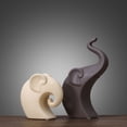 thumbnail image 5 of 2 figuras de elefantes de cerámica, esculturas de porcelana, estatuas para decoración del hogar., 5 of 5