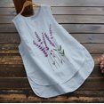 thumbnail image 2 of USSUMA T-Shirts for Women Trendy Embroidered Graphic Women's Shirts and Blouses Sleeveless Women Tops Dressy Casual Summer Loose Cotton Linen Tank Top Round Neck Plus Tunics Beach, 2 of 8