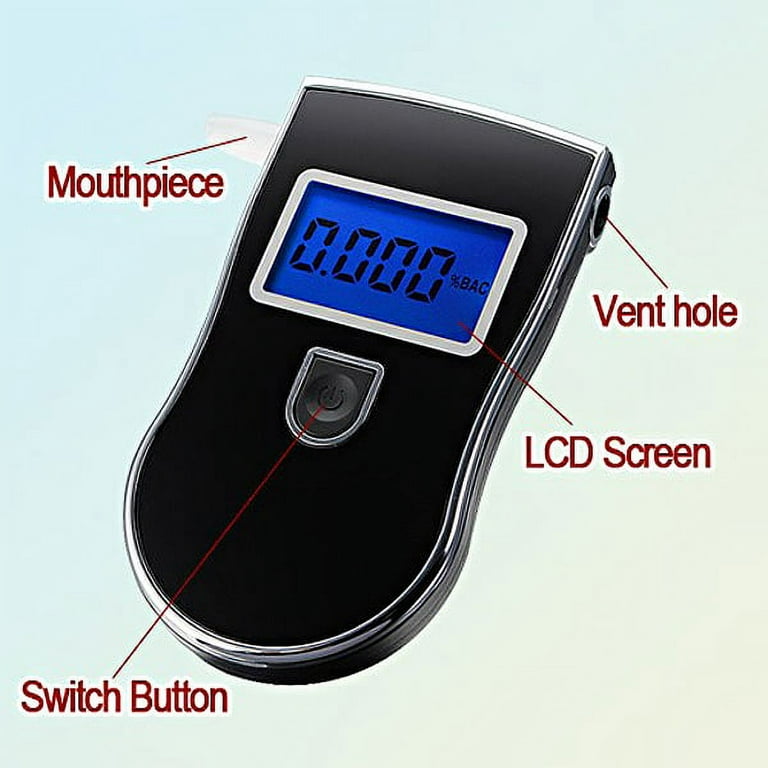 Professional Police Digital Breath Alcohol Tester Breathalyzer with LCD  Screen (Black)