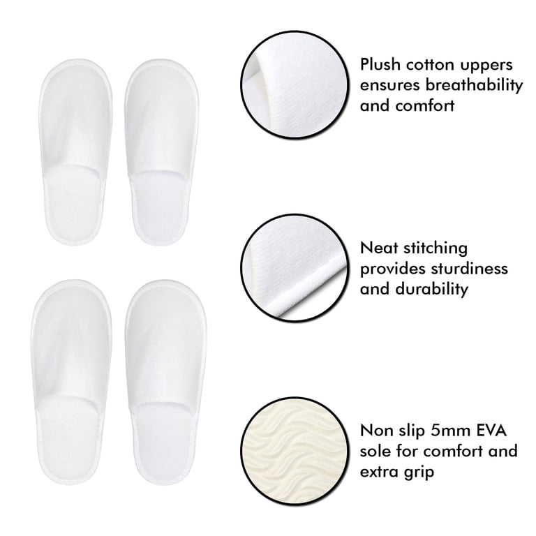 6 Pairs Non-Slip Disposable Slippers, For Home, Hotel, Spa, Travel
