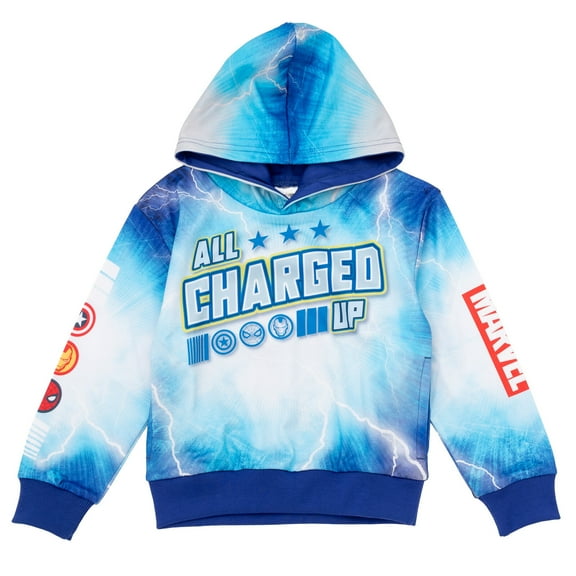 Monster Jam Marvel's Monster Trucks Spider-Man Iron Man Captain America Fleece Athletic Pullover Hoodie Toddler to Big Kid