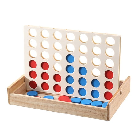 New Wooden 4 In A Row Game Foldable Board Line Up 4 Game Classic