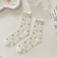 thumbnail image 2 of Women's Sheer Floral Embroidered Ankle Socks with Ruffle Cuff 6Pk - White, 2 of 3