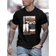 thumbnail image 1 of Feeling of Paris Print Men's T-shirts with Pattern Printing, Men's Novel Pattern Design T-shirts, Casual and Comfortable Summer T-shirts, 1 of 6