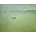 thumbnail image 2 of Angrand, Charles 24x19 Gold Ornate Wood Framed with Double Matting Museum Art Print Titled - Seine at Dawn, 2 of 4