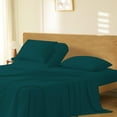 thumbnail image 4 of Flex Top King Size Sheets for Sleep Number Bed 4 Pcs 800 TC 100% Egyptian Cotton 12" Inch Deep Pocket Sheets Split Top King Sheet Set Split Down 36" from The top - Teal Solid, 4 of 7