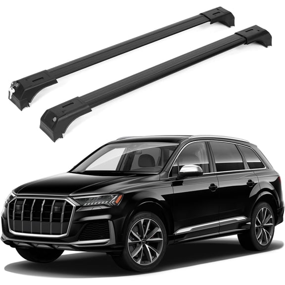ERKUL 220lbs Roof Rack Cross Bars for Audi Q7 2016-2025 | Aluminum Crossbars with Anti Theft Lock for Rooftop | Compatible with Fixed Points Roofs - Black