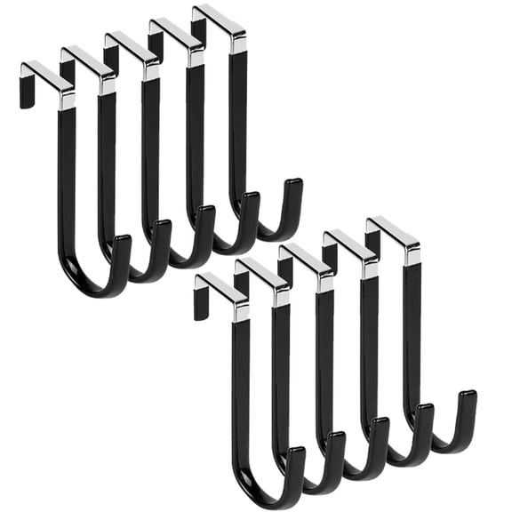 Gutsdoor 10 pack Metal over Door Hooks With Soft Rubber Surface, Heavy Duty Organizer Hook storage