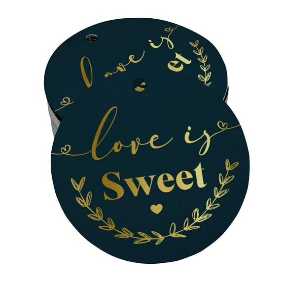 Inkdotpot Real Gold Foil Love Is Sweet Wedding Tags Favor Hang Paper Tags 100 Pieces