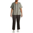 thumbnail image 2 of Just My Size Women’s Plus Size Pull-On Stretch Woven Pants, Also in Petite, 2 of 7