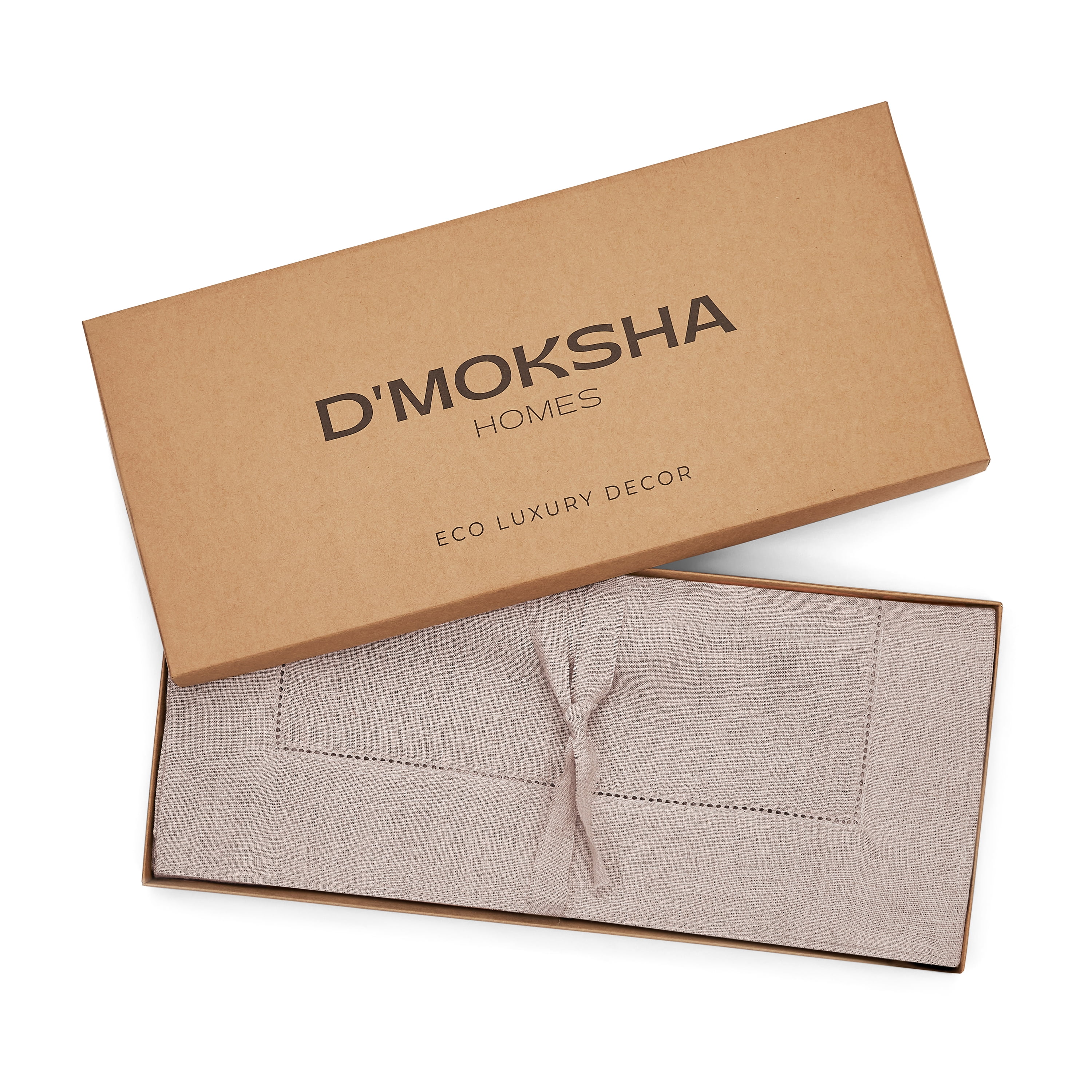 14 x 19 Inch Natural Linen Hemstitch Placemats Set of 4