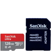 SanDisk Ultra 128GB microSDXC 120MB/s Class 10 UHS-I Flash Memory Card with Adapter for Smartphones Tablets Drones