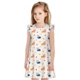thumbnail image 1 of Balery Corgi Dog And Heart Camisón de princesa para niñas, pijama de algodón con mangas abullonadas, suave y bonito.-Medium, 1 of 6