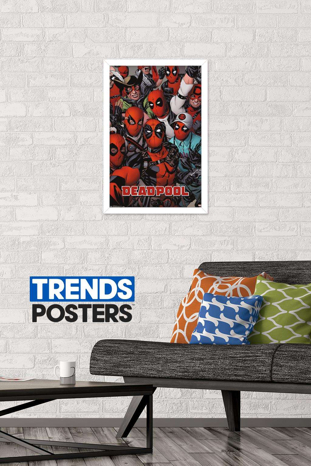Marvel Comics - Deadpool - Faces Wall Poster, 14.725" x 22.375", Framed