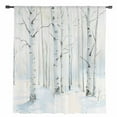 thumbnail image 2 of Christmas Tree Semi Sheer Curtains Drapes for Living Room, Bedroom, French Doors Window 45 Inches Long, White Xmas Snowflake Watercolor Rod Pocket Chiffon Curtain Drapery Voile Draperies Panel, 2 of 6