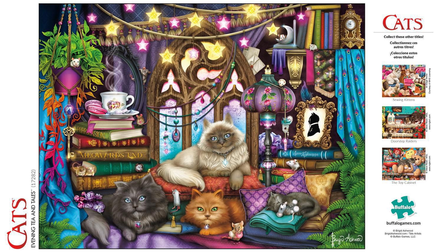 Buffalo Games Cats Series Evening Tea and Tales 750 Piece Jigsaw Puzzle