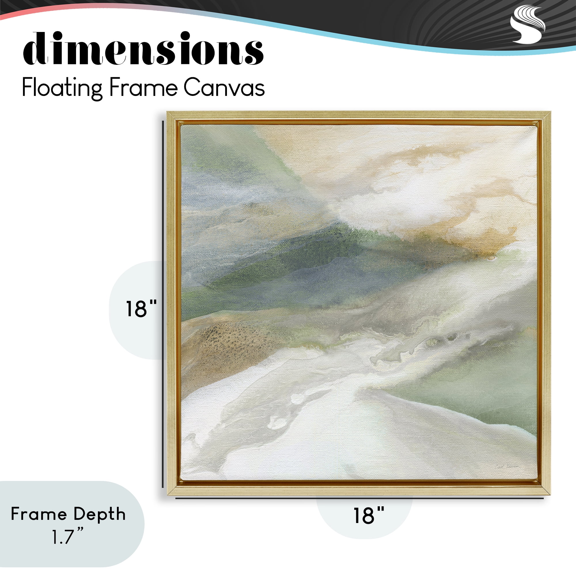 Stupell Industries Serene Mist Over Rolling Fields Gold Framed Floater Canvas Wall Art, design by Carol Robinson