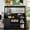 Black, variant on 47 in Buffet Sideboard with Power Outlets Farmhouse Coffee Bar Cabinet with Storage, Large Buffet Storage Cabinet Table with Wine Racks, Goblet Holder, Hooks for Kitchen, Dining Room, Entryway, White