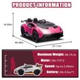 thumbnail image 2 of Arnahaishe 24V Electric Car with Remote Control, Battery Powered Ride on Toys with Drifting Buttons, 360° Spin, Bluetooth, Music, LED Lights (Pink), 2 of 7