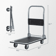 thumbnail image 2 of Monibloom 331 lb Capacity Platform Hand Truck Cart, with 360 Degree Swivel Wheels Foldable Push Dolly, Black/Grey, 2 of 11