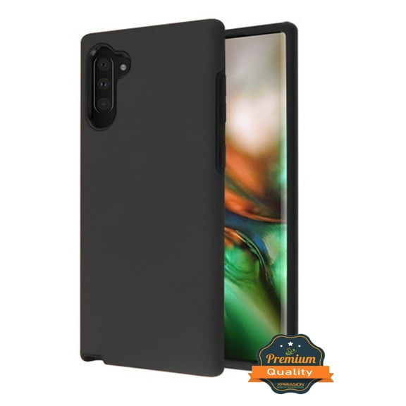 Samsung Galaxy Note 10 (6.3") Phone Case Ultra Slim Hybrid Shockproof Impact Armor Rubber Dual Layer Rugged Protective Hard PC Bumper & Soft TPU Back Cover BLACK Case for Samsung Galaxy Note 10