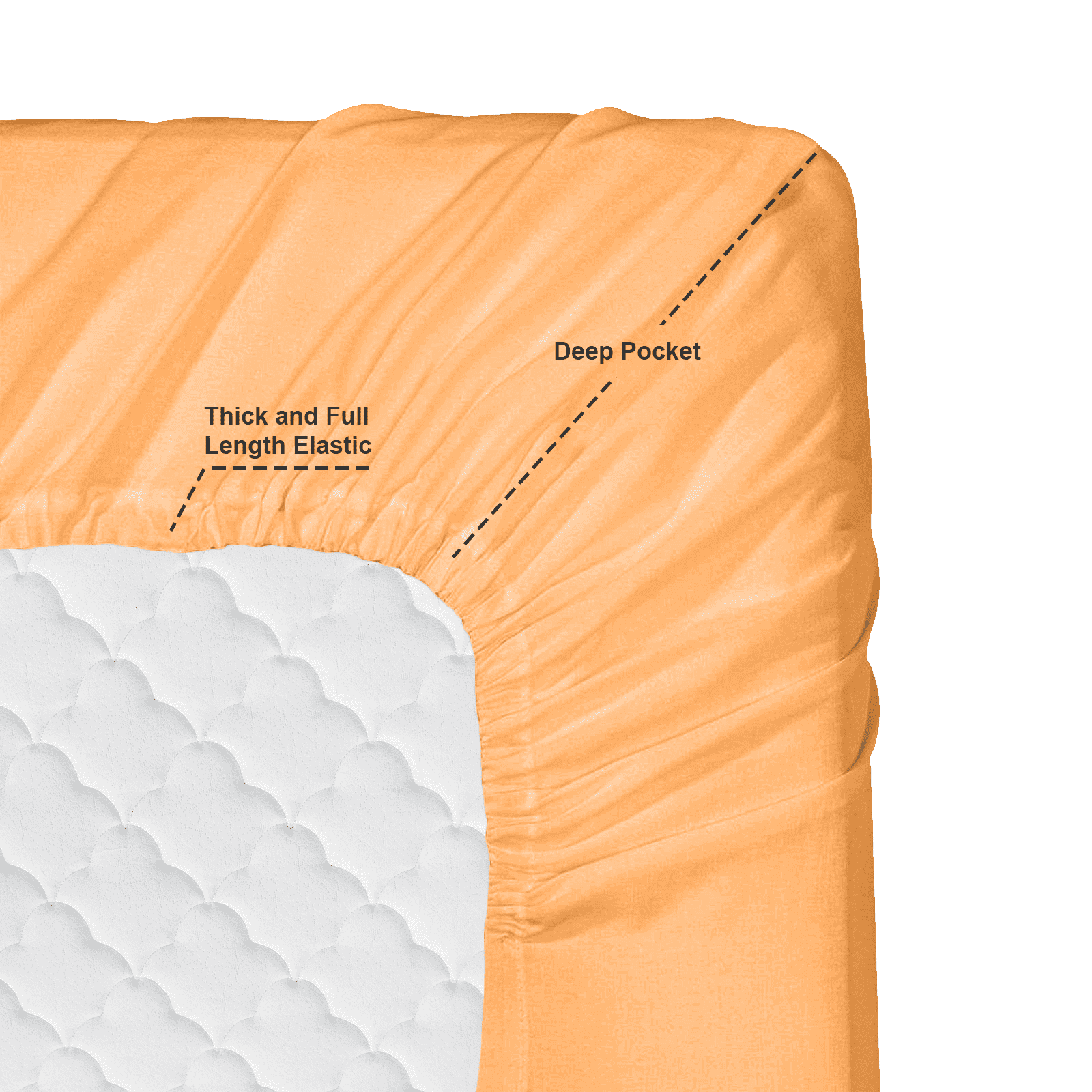 Clara Clark, Deep Pocket Sheets, Soft Microfiber, 18 Inch - 21 Inch Extra Deep Pocket, Orange