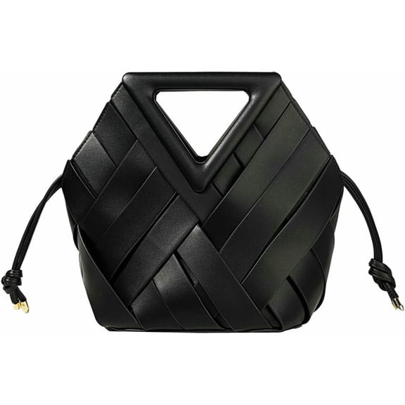 PTSPLLMY Handmade Woven Tote Basket Bag Multi carry Styles Chic Commuter Crossbody Shoulder Bag With Pouch