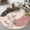 thumbnail image 3 of Tapis Rond pour Chambre à Coucher Salon Bureau Jeu, Tapis de Sol, 2 Pieds x 2 Pieds/60*60cm Rond, 3 of 5