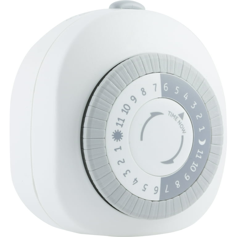 GE 24-Hour Indoor Plug-In Mechanical Timer, White