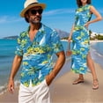 thumbnail image 2 of Jeiento Matching Summer Outfits for Couples Hawaiian Short Sleeve Shirts Coconut Tree Summer Beach Sleeveless Maxi Dress with Pockets, 2 of 6