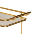 thumbnail image 4 of Bowery Hill Gold Finished Metal and Glass 2-Tier Mobile Wine Bar Cart, 4 of 8
