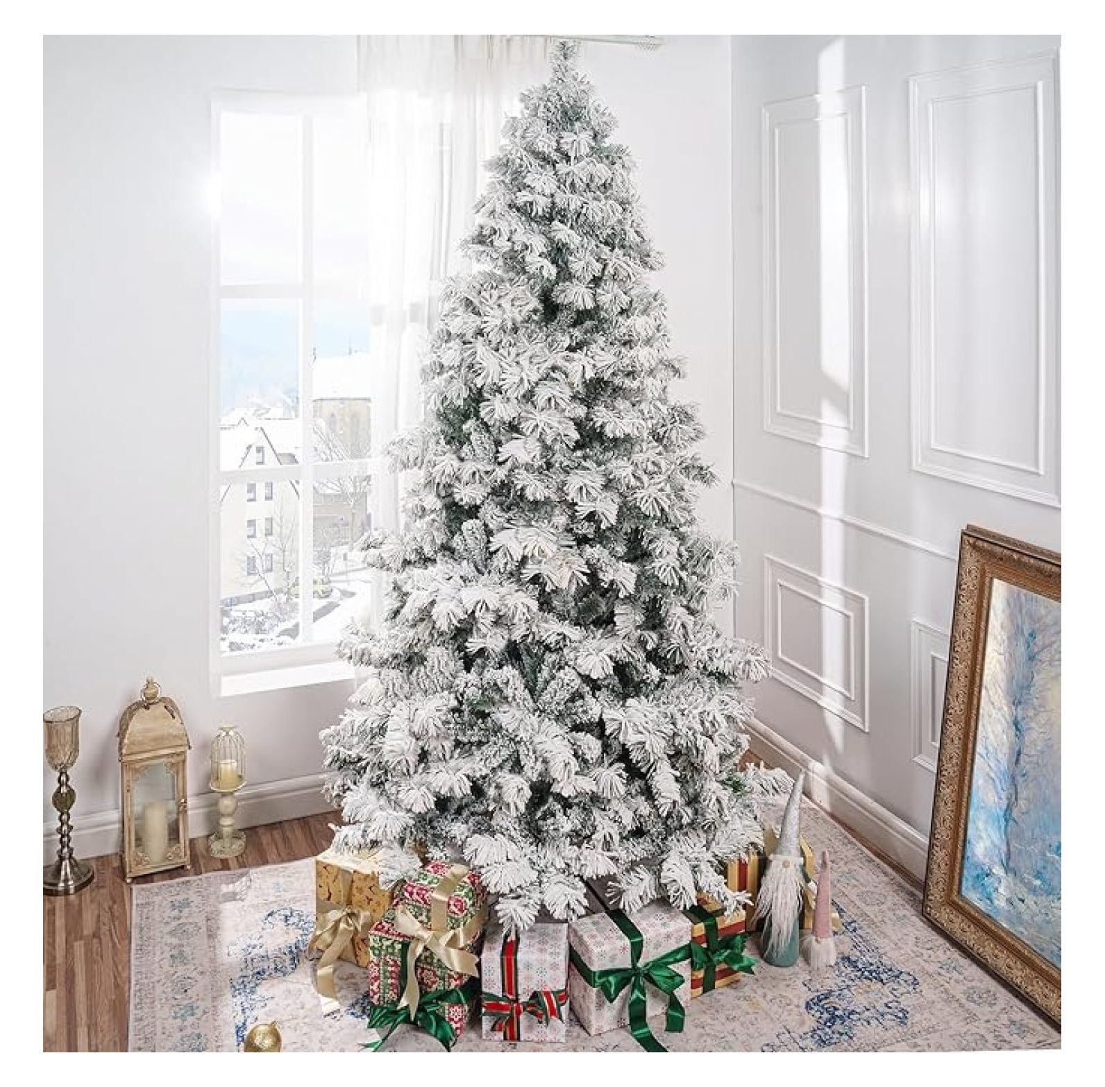 Naomi Home Giselle 7.5ft Tall Silver Prelit Christmas Tree with