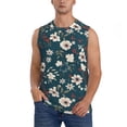 thumbnail image 2 of Lsque Vintage Floral Print Men's Cotton Blend Sleeveless Muscle Shirts (S-3XL)- Moisture Wicking, Odor Protection, UPF 30+,Large, 2 of 8